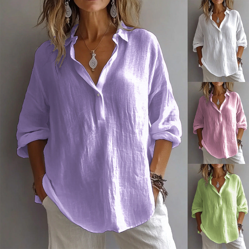 Magda | Bluză V-Neck Fără Efort