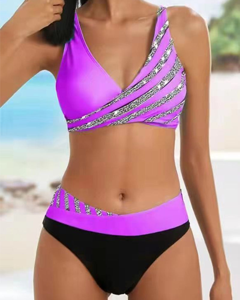 Mona - Bikini Imprimat în Nuante Cald