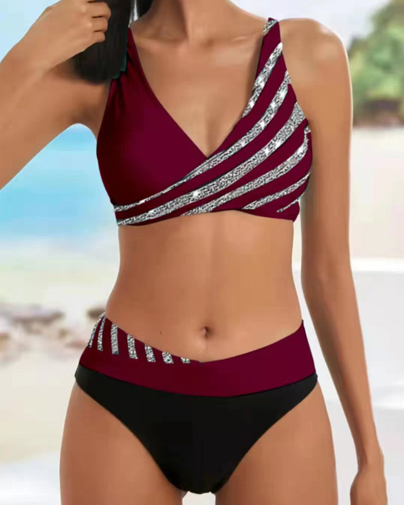 Mona - Bikini Imprimat în Nuante Cald
