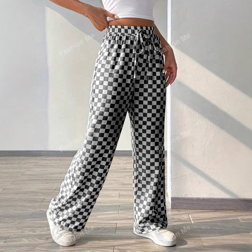 Pantaloni cu Talie Elastică și Șnur, Croi Relaxat